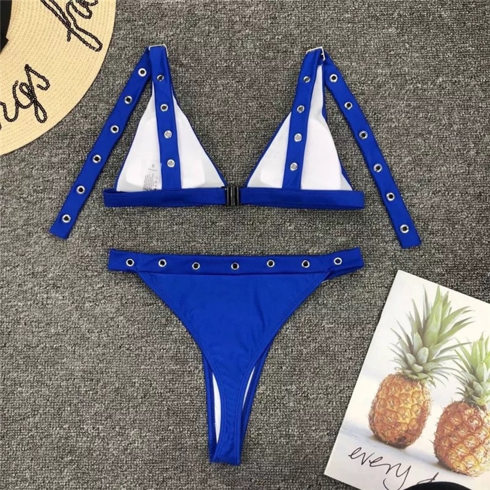 LASTONE NEW Royal Blue Buckle Two Piece Bikini Set - Picture 4 of 5